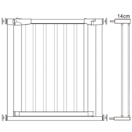 Poarta de siguranta Safety Gate pentru scari, ajustabila, din lemn cu structura otel, 89-96cm, negru maro [2]