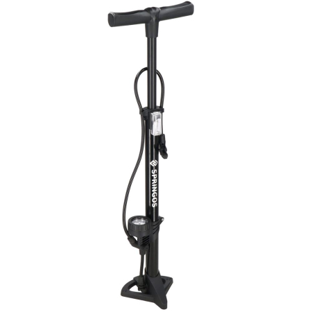 Pompa bicicleta cu manometru, accesorii umflare mingi si articole gonflabile, 160PSI, aluminiu, 60cm [2]