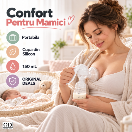 Pompa de San Manuala ORIGINAL DEALS, cu Cupa din Silicon si Recipient Transparent de 150 ml, Alba, 17 x 18 cm [3]