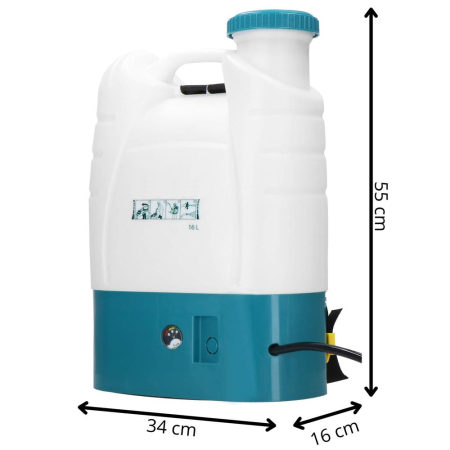 Pompa de stropit electric rucsac 16L, cu acumulator, 6 duze, lance telescopica si presiune reglabila [14]