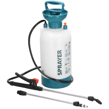 Pompe stropit - Pompa de stropit manual 8L cu lance reglabila 63 cm, 2 duze si curea de umar