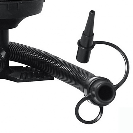 Pompa manuala pentru umflat obiecte gonflabile , colace , saltele , cu 3 adaptori pentru interconectare si furtun, negru,  [5]