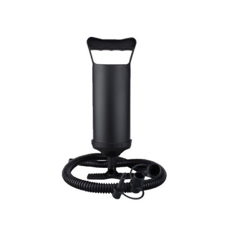 Colace si Piscine - Pompa manuala pentru umflat obiecte gonflabile , colace , saltele , cu 3 adaptori pentru interconectare si furtun, negru, 