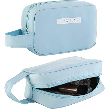 Portfard, , cu Maner, Material Impermeabil, pentru Cosmetice, 16 x 11 x 7 cm, Albastru [1]