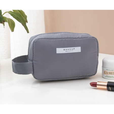 Portfard, , cu Maner, Material Impermeabil, pentru Cosmetice, 16 x 11 x 7 cm, Gri [1]