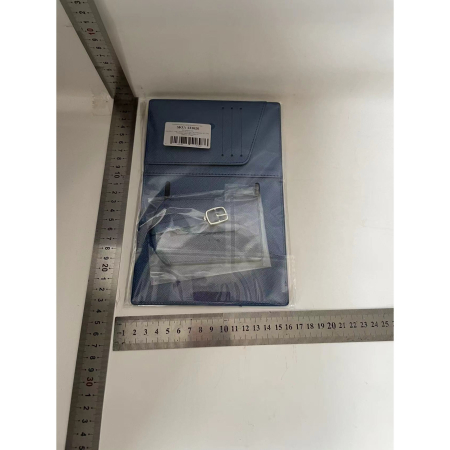 Portofel pentru Pasaport si Carduri, , 23x16 cm, 70g, din Piele PU, Suport Pix, Accesoriu Suport Eticheta, Unisex, Multifunctional, Albastru [4]