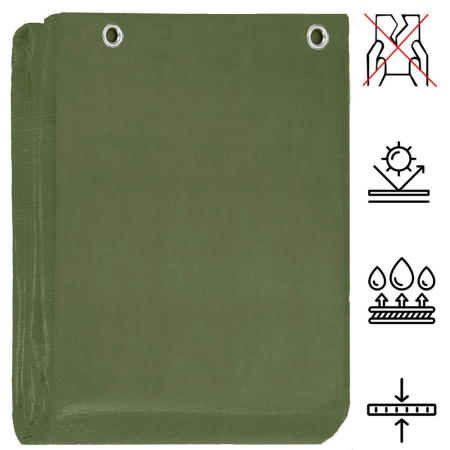 Prelata din polietilena impermeabila laminata, 120g/m2, 3x3m, verde [18]