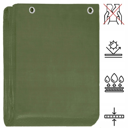 Prelata din polietilena impermeabila laminata, 120g/m2, 6x9m, verde [12]