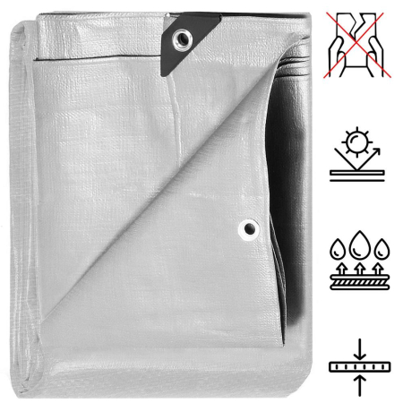 Prelata din polietilena impermeabila laminata, 210g/m2, 4x8m, gri [15]