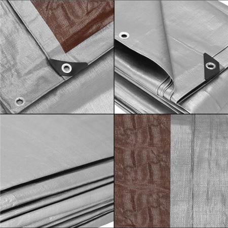 Prelata din polietilena impermeabila laminata, 210g/m2, 4x8m, gri [5]