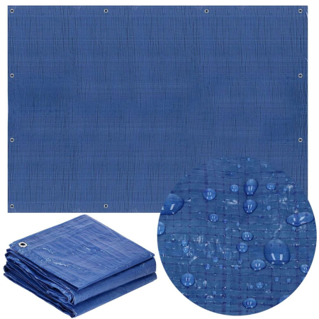 Prelata din polietilena impermeabila laminata, 60g/m2, 8x10m, albastra [4]