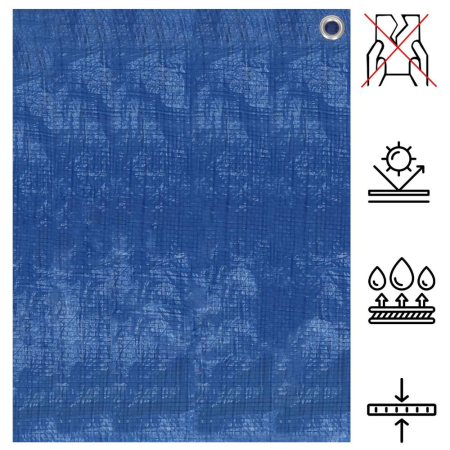 Prelata din polietilena impermeabila laminata, 60g/m2, 8x10m, albastra [16]