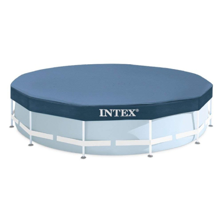 Disponibil livrare locker S - Prelata rotunda pentru piscina Intex 28031, D366xH25 cm, PVC, bleumarin
