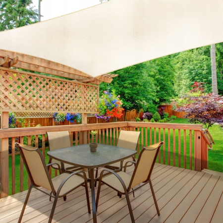 Prelata solara patrata 400x400 cm, impermeabila, protectie UV, poliester 180g/mp, bej [2]