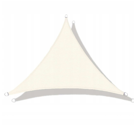 Disponibil livrare locker S - Prelata solara triunghiulara 300x300x300 cm, impermeabila, protectie UV, poliester 180g/mp, bej