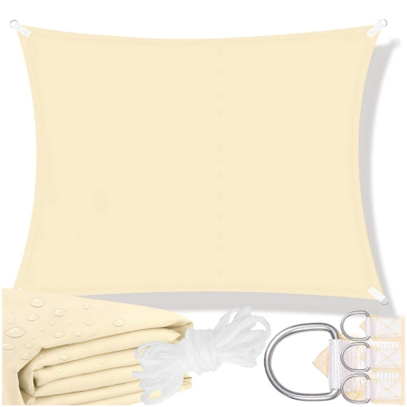 Prelata umbrire 4x3 m pentru terasa sau balcon, impermeabila, protectie UV, crem [4]