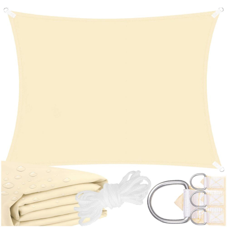 Prelata umbrire 4x3 m pentru terasa sau balcon, impermeabila, protectie UV, crem [5]