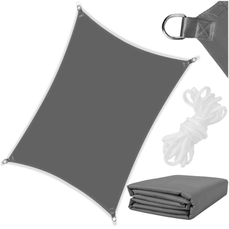 Prelata umbrire 4x2 m pentru terasa sau balcon, impermeabila, protectie UV, gri [4]