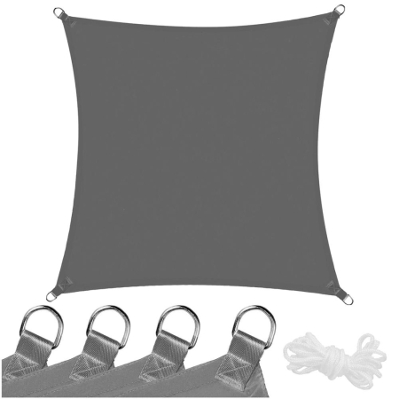 Prelata umbrire 4x4 m pentru terasa sau balcon, impermeabila, protectie UV, gri [7]