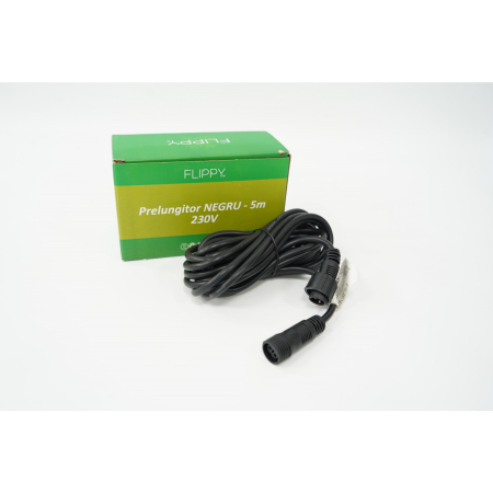 Prelungitor, , cauciuc, 220 volti, 5 metri, fir negru [1]