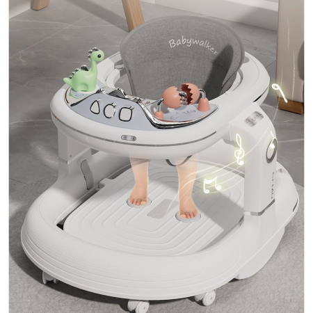 Premergator 4in1, , Antemergator, Balansoar, Scaun de Masa, Functie Muzicala, din ABS, Roti Universale, Inaltime Reglabila, Sistem Antirasturnare, Greutate Portanta 25 kg, +6 Luni, Alb [4]