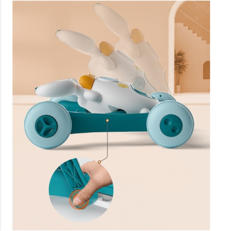 Premergator pentru copii , pliabil, viteza ajustabila, maner antialunecare, cu lumini si muzica, 46 x 57 cm, loc depozitare jucarii, inaltime ajustabila, albastru [4]