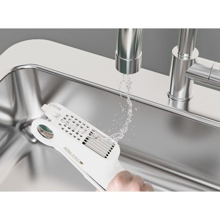 Presa Multifunctionala pentru Usturoi 4in1, , Presa, Feliator, Desfacator de Borcane, Curatator Fructe/Legume, 22 x 8.8 cm, Alb [3]