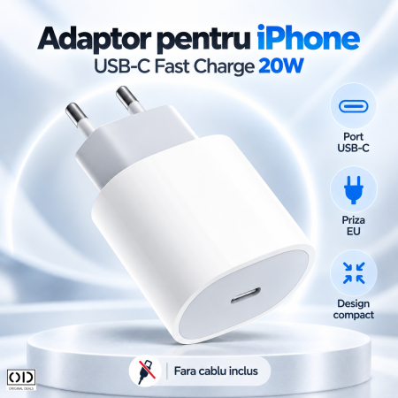 Incarcator USB Type-C 20W pentru priza europeana