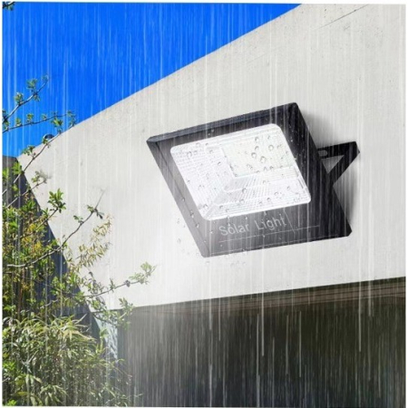 Proiector LED/Lampa solara de exterior , 20 cm x 25cm, Rezistent la Apa IP67, cu Panou Solar, 220 LED SMD, 65W, Senzor de lumina, Timer, cu Telecomanda, 2 moduri de iluminat, kit montaj inclus, Lumina Rece [4]