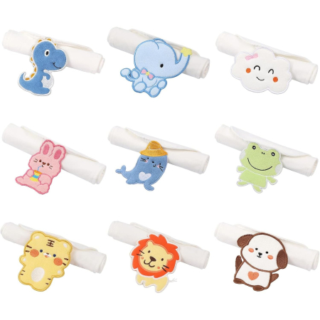 Prosop Absorbant, , din Bumbac, pentru Bebelusi, 19x28 cm, Model Dinozaur, Alb [1]