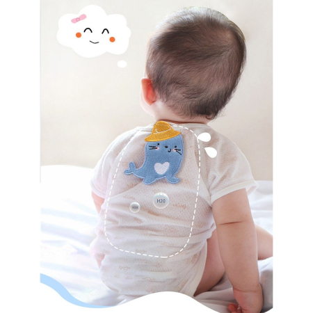 Prosop Absorbant, , din Bumbac, pentru Bebelusi, 19x28 cm, Model Dinozaur, Alb [5]
