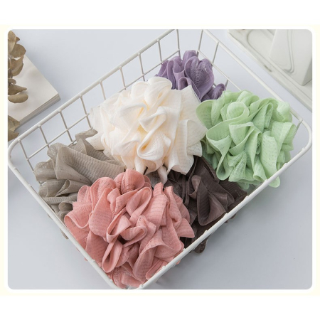 Prosop de Baie, , 2in1, cu Burete din Plasa, 17 x 17 cm, Mov [3]