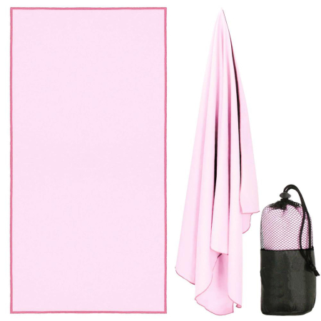 Disponibil livrare locker S - Prosop de plaja cu uscare de rapida, husa de transport, 40x80cm, roz