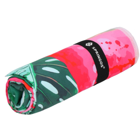 Prosop de plaja cu uscare de rapida, husa de transport, 90x180cm, model pepene verde [7]