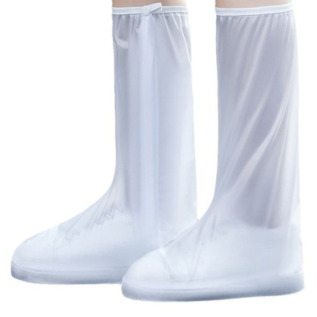 Protectie Incaltaminte pentru Ploaie si Noroi, , Impermeabila, Talpa Antiderapanta, cu Fermoar si Capsa, Inaltime 40 cm, Marime XL 40-41, Alb [3]