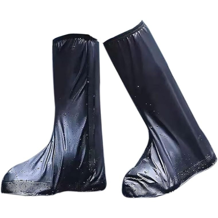 Protectie Incaltaminte pentru Ploaie si Noroi, , Impermeabila, Talpa Antiderapanta, cu Fermoar si Capsa, Inaltime 40 cm, Marime XXXL 44-45, Negru [2]