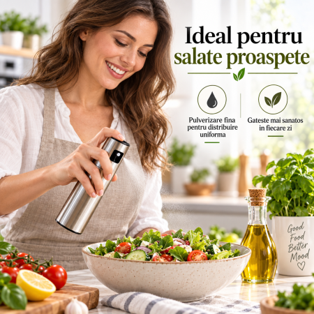 Pulverizator compact pentru dozarea controlata a uleiului si otetului