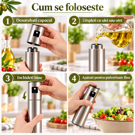 Pulverizator pentru ulei folosit la salate gratar si air fryer