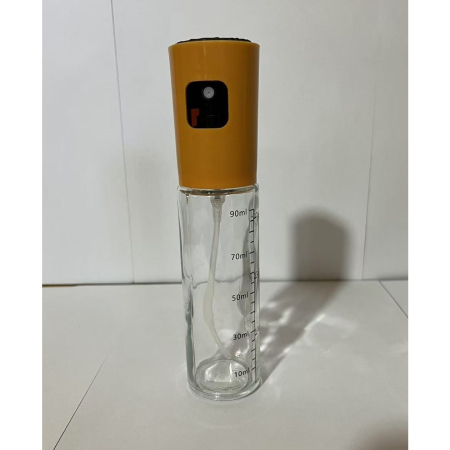 Pulverizator Ulei, Otet, , din Sticla, 100 ml, Reincarcabil, 18.3 x 4.3 cm, Masura 90 ml, Capac Mat, Galben [1]