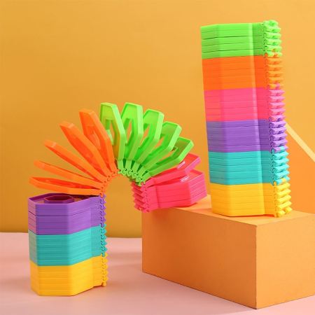 ✨TOATE PRODUSELE✨ - Puzzle pentru copii, , fidget loop, functie stivuire, bucle, decompresie, curcubeu, 20 cm