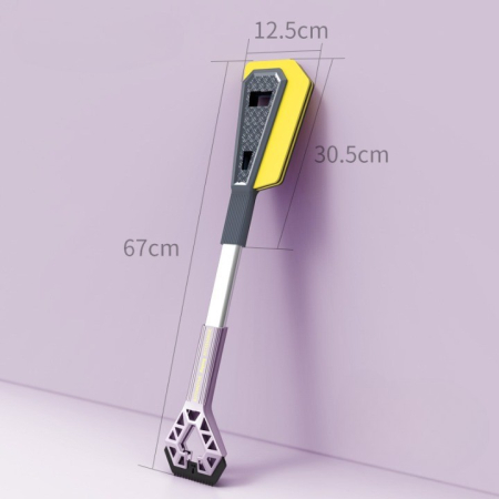 Racleta Auto pentru Zapada cu Doua Capete, , Universala, Deszapezire Masina, cu Maner Lung, Ergonomica, Detasabila, pentru Geamuri si Caroserie, Usor de Utilizat, 67x12.5 cm, Mov [2]