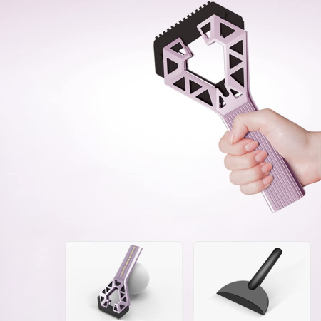 Racleta Auto pentru Zapada cu un Capat, , Universala, Deszapezire Masina, cu Maner, Ergonomic, Detasabila, pentru Geamuri si Caroserie, Usor de Utilizat, 23.5x4.3 cm, Mov [2]
