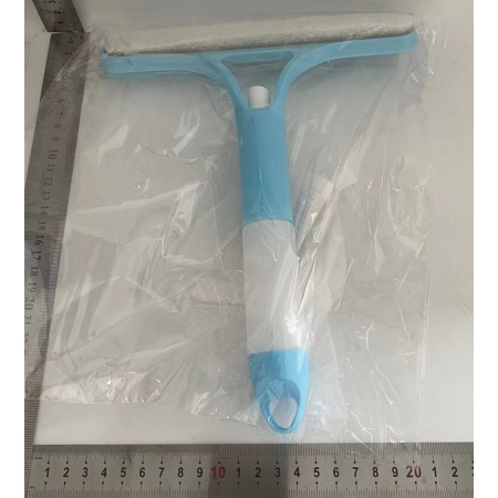 Racleta de Curatare 3 in 1, , Multifunctional, Pentru Casa si Masina, Pulverizator de Spray, Racleta din Silicon si Burete, 21.5 x 25.7 cm, Albastru [1]