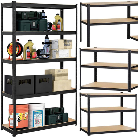 Raft cadru metalic modular pentru depozitare, 5 polite, 180x90x40cm, sarcina 825kg [18]