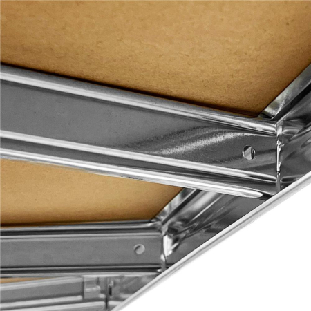 Raft de colt cu cadru metalic modular pentru depozitare, 5 polite, 180x90x40cm, sarcina 875kg [10]