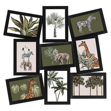 Disponibil livrare locker - Rama colaj 9 fotografii 5Five Cali din plastic, 46x1,9x49 cm, negru