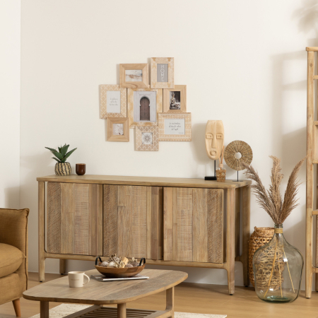 Rama foto Atmosphera Emile cu 8 cadre din lemn, 76x73 cm, bej [2]