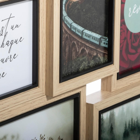 Rama foto Atmosphera Kyle cu 10 locuri, MDF si sticla, 58x49 cm, lemn natur [2]