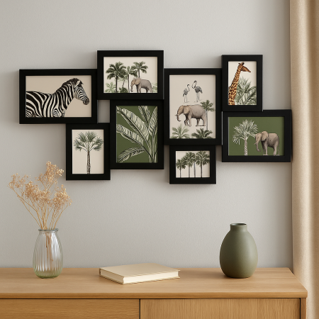 Rama foto colaj Atmosphera Cali pentru 8 poze, format orizontal, negru, 63x30 cm [2]