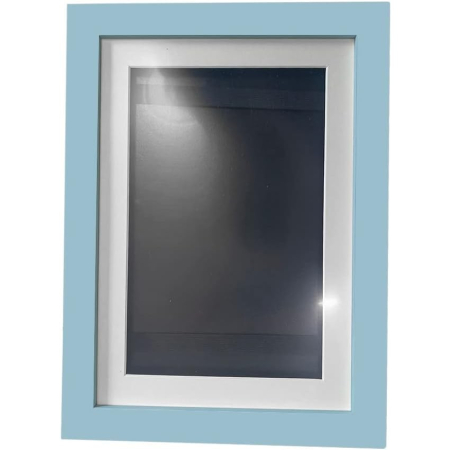 Rama Foto , cu Magnet, din Lemn, cu Spatiu Pentru Depozitare, Pentru Desene si Picturi A4, Sticla Securizata, Rama MDF, 21x30 cm, Albastru [5]